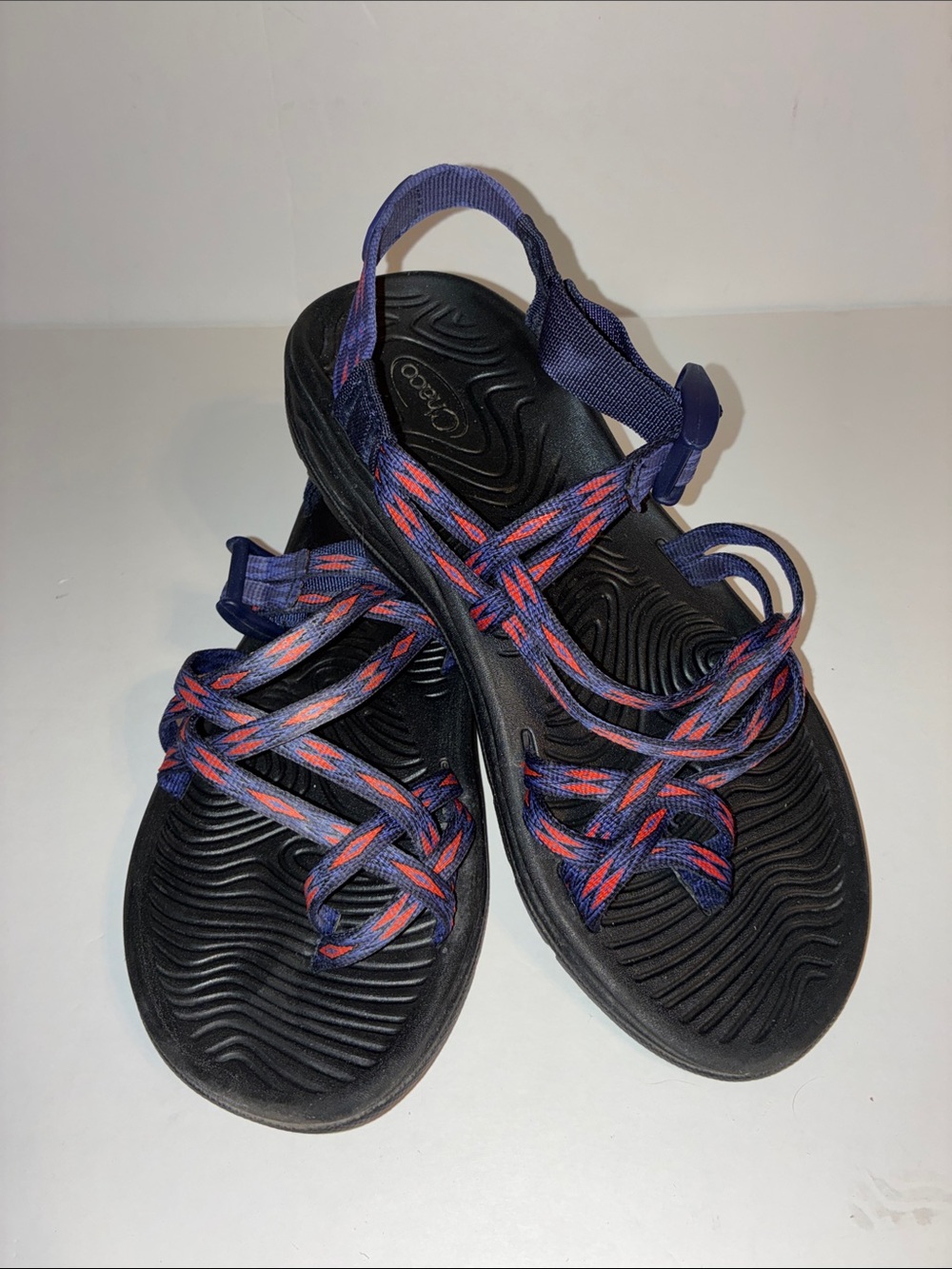 Chaco, Women’s 8, Strap Sandals, Navy and Pink/Red